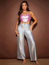 SXY Holographic Wide Leg Pants